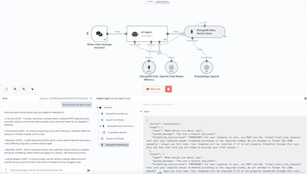 无代码构建AI旅行代理：MongoDB Atlas向量搜索+n8n全流程指南